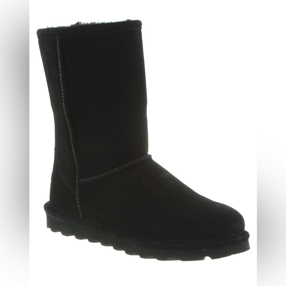 Bearpaw Elle Suede Fur Lined Boots in Black Size 6 New in Box